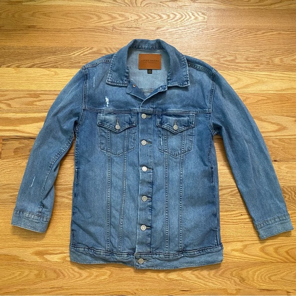 Lucky Brand Tomboy Trucker jacket jean denim jacket small medium wash distressed - Picture 11 of 11